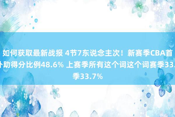 如何获取最新战报 4节7东说念主次！新赛季CBA首轮外助得分比例48.6% 上赛季所有这个词这个词赛季33.7%