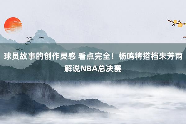 球员故事的创作灵感 看点完全！杨鸣将搭档朱芳雨解说NBA总决赛