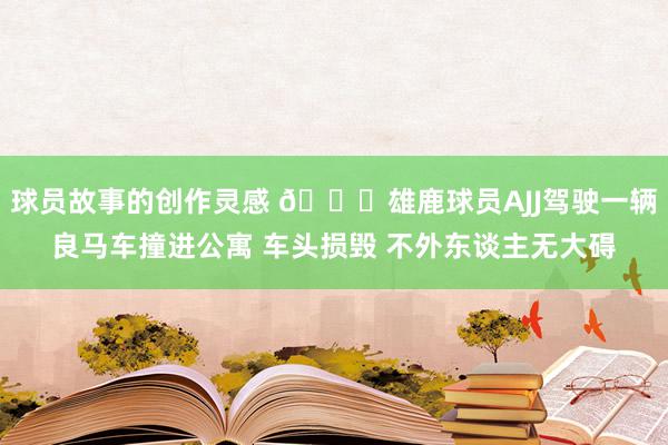 球员故事的创作灵感 😅雄鹿球员AJJ驾驶一辆良马车撞进公寓 车头损毁 不外东谈主无大碍