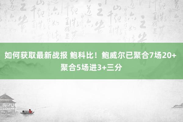 如何获取最新战报 鲍科比！鲍威尔已聚合7场20+ 聚合5场进3+三分