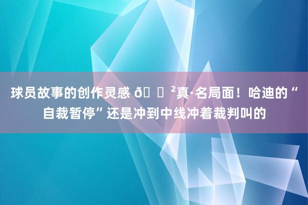 球员故事的创作灵感 😲真·名局面！哈迪的“自裁暂停”还是冲到中线冲着裁判叫的