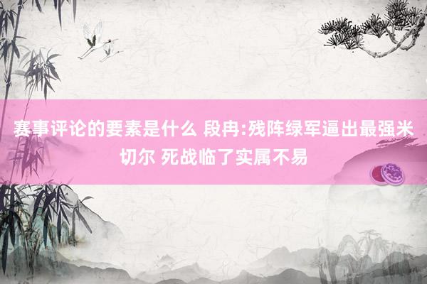 赛事评论的要素是什么 段冉:残阵绿军逼出最强米切尔 死战临了实属不易