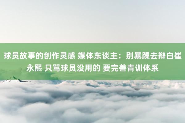 球员故事的创作灵感 媒体东谈主：别暴躁去辩白崔永熙 只骂球员没用的 要完善青训体系