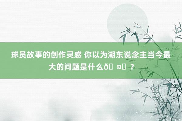 球员故事的创作灵感 你以为湖东说念主当今最大的问题是什么🤔？