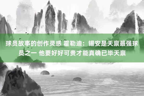 球员故事的创作灵感 霍勒迪：锡安是天禀最强球员之一 他要好好可贵才能真确已毕天禀