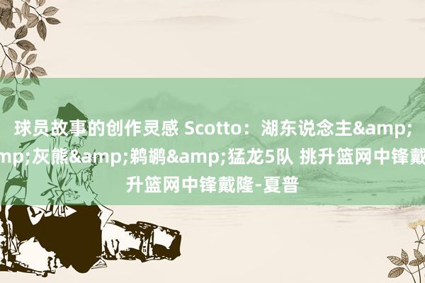 球员故事的创作灵感 Scotto：湖东说念主&快船&灰熊&鹈鹕&猛龙5队 挑升篮网中锋戴隆-夏普